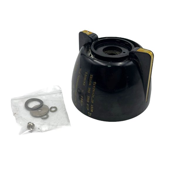 Vintage Sunbeam Mixmaster Model 12 Speed Dial Knob Black with Gold Replacement - Picture 2 of 10